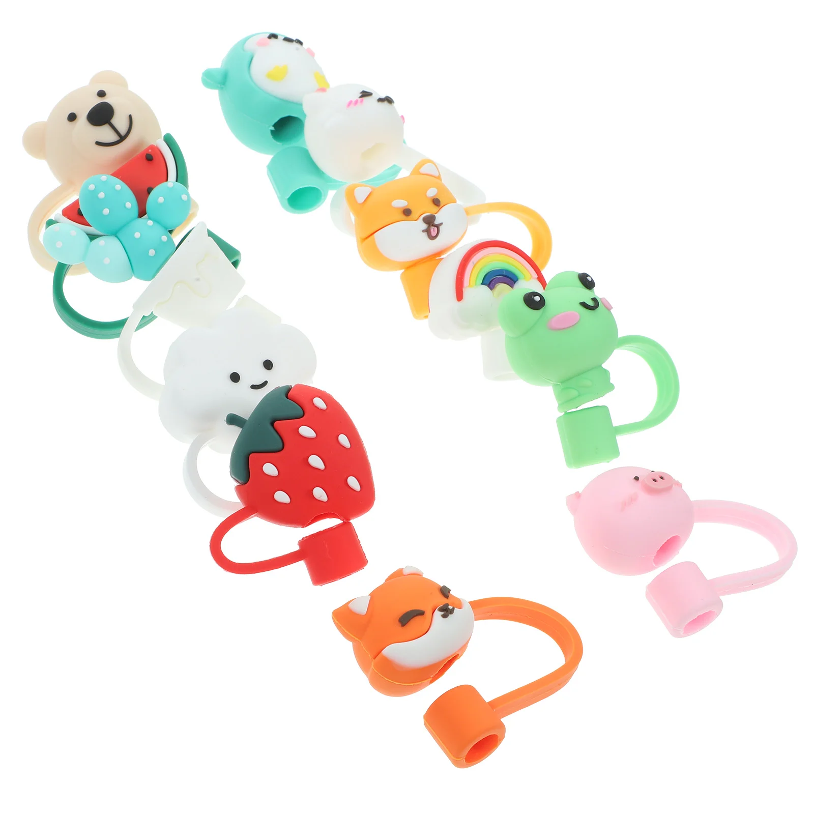 

12Pcs Reusable Straw Covers Portable Straw Tips Small Plugs for Straws Adorable Straw Covers Protectors