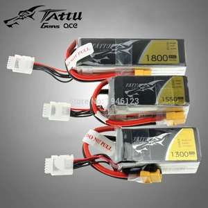 Литий-полимерный аккумулятор TATTU 4S 14,8 V 1300Mah 1550Mah 1800Mah 45C 95C 100C с разъемом XT60 для RC квадрокоптера FPV, вертолет-Дрон