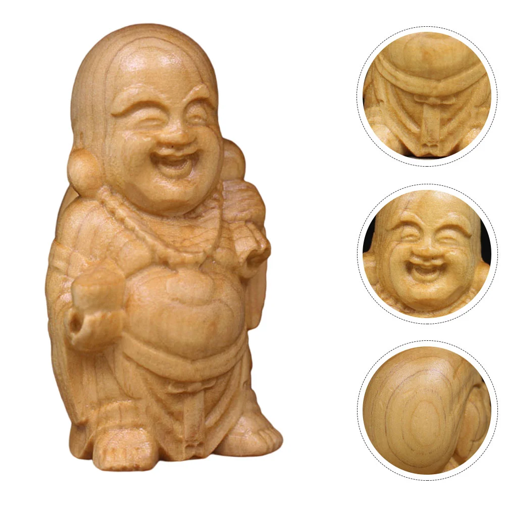

Statue Home Decoration Ornament Happy Garden Statue Car Decor Little Monk Ornaments Smiling