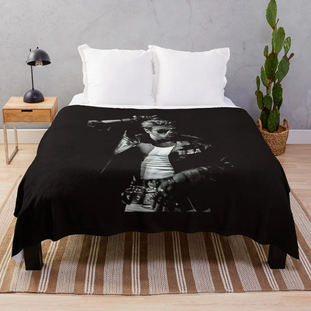 Retro George Tshirt Michael Love Musician Legends Never Die T shirt Throw Blanket shaggy blanket flannel