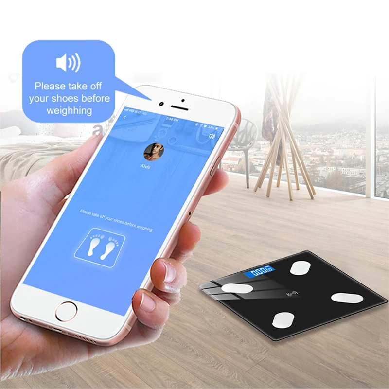 

Bluetooth Smart Scale Body Fat Scale Bathroom Digital Weight Scales Body Composition Analyzer with Smartphone APP