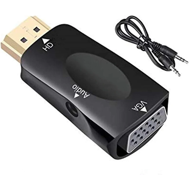 Дисплей HD-VGA, внешний аккумулятор с аудиокабелем 3,5 мм, только для настольных ПК, мониторов HDTV, мониторов, проекторов Xbox