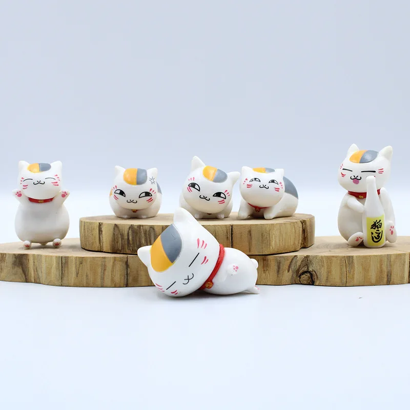 

6pcs Anime Natsume Yuujinchou Madara Figure Cat Teacher Capsule Toys PVC Collection Room Decorations Christmas Gift for Children