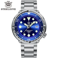 steeldive sd1975 new arrival 2020 blue dial ceramic bezel super luminous stainless steel 300m waterresistant mens dive watch