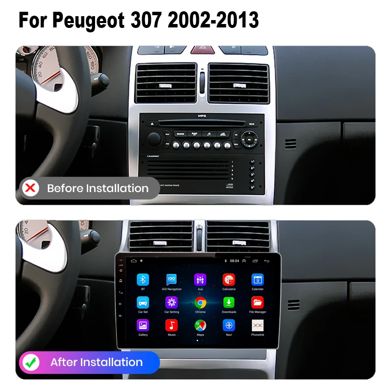 $598.00 Car Radio Android Gps Navigation Player For Peugeot 307 307CC 307SW 2004-2013 Multimedia Stereo WiFi Video 2din 2 DIN Autoradio