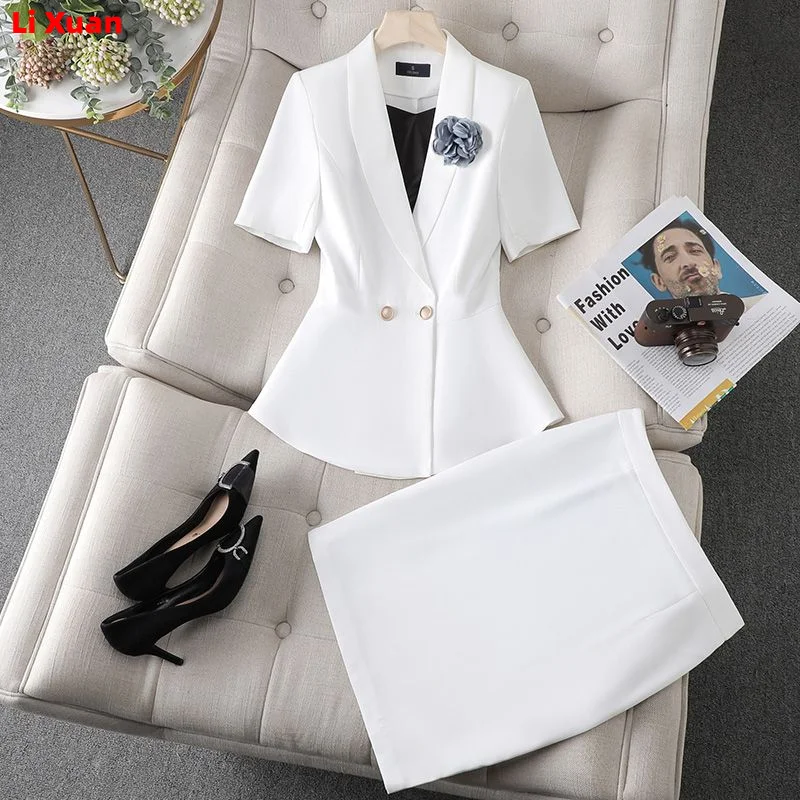 New Elegant Women Formal Suits For 2023 Summer High Quality Fashion Slim Casual Blazer And Pants Office Ladies Work Wear