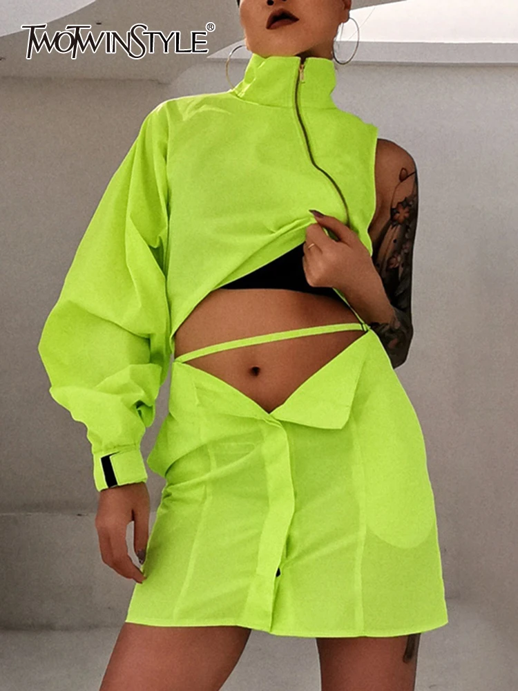 

Женское мини-платье TWOTWINSTYLE, уличная Водолазка с длинным рукавом, новинка 2022