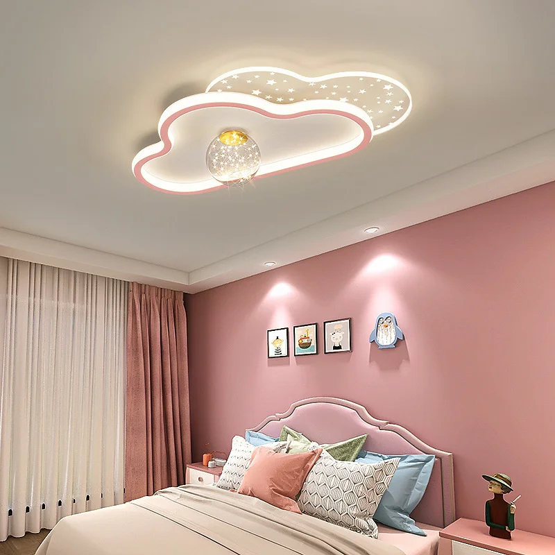 

Children's room lamp modern simple bedroom ceiling lamp creative warm Star Cloud boy girl room lamp