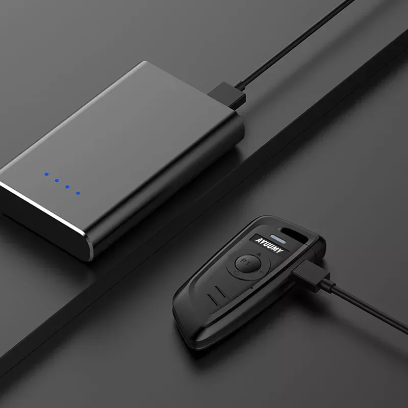  Ayuumy (2pcs) Mini Walkie Talkie  Rechargeable Long Range   Communication Portable Two-way Radio Cafe Hotel