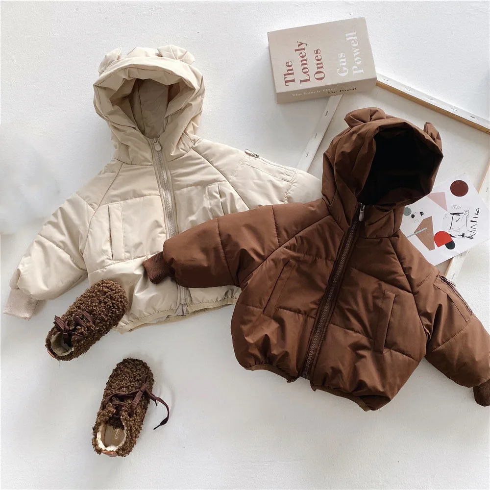 2022 Winter Clothing Children'S Coat Cotton Clothes Korean Boys And Girls Thick Windbreaker Hooded Jacket Warm Cartoon Jacket