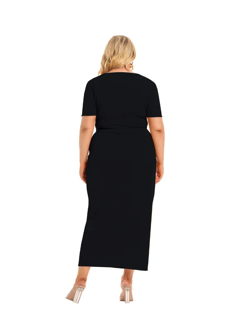 Large Women's Sexy Chest Strap Two Piece Set  summer dress  bodycon dress Plus Size Dress