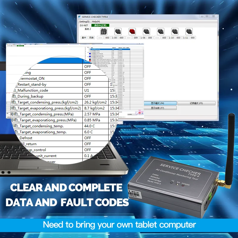 Фото Инструмент для мониторинга кондиционеров Daikin Service D Checker Type4 Wi-Fi, электрический, 999176T, для устранения неисправностей наружных блоков систем ОВКВ №3
