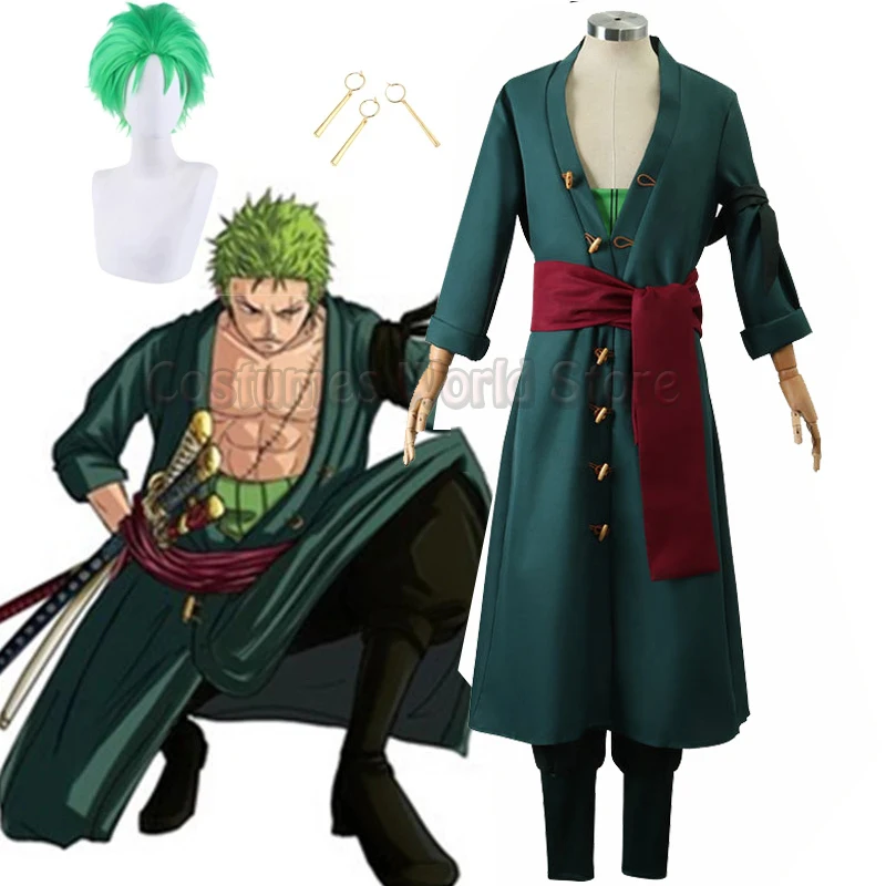 

One Piece Roronoa Zoro костюмы для косплея кимоно-Униформа костюмы для Хэллоуина