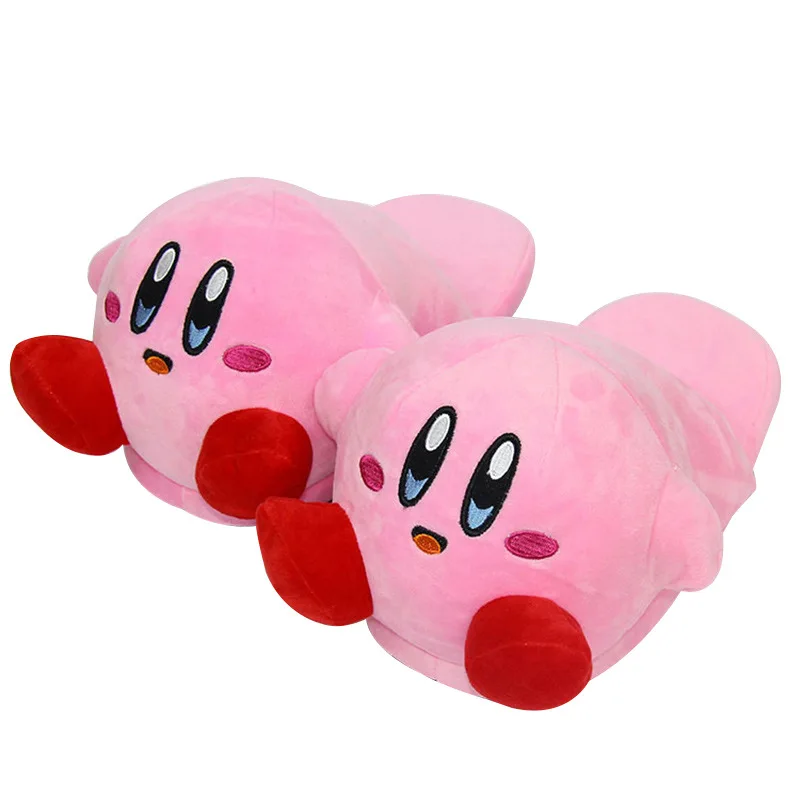 

Pink cute star card than animation cartoon game half-pack with plush indoor warm cotton slippers plush shoes short plush