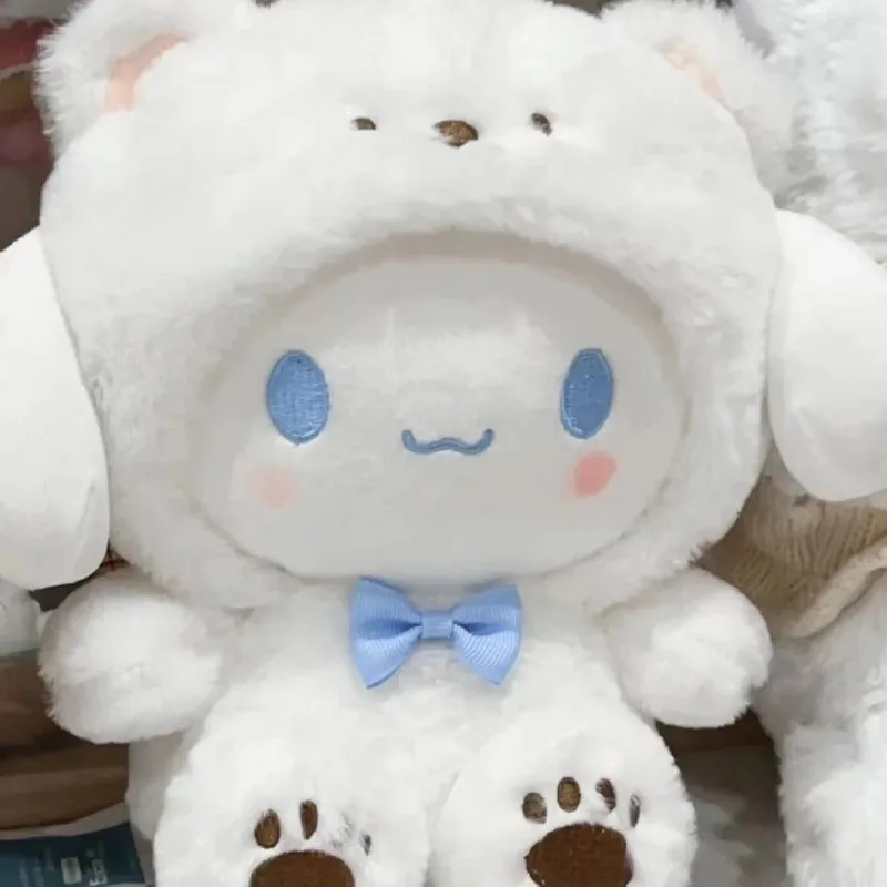 

Новинка Sanrio симпатичная трансфигурация белый медведь Cinnamoroll плюшевая игрушка мультфильм Kuromi девочка спутник для кровати кукла для девушки подарок