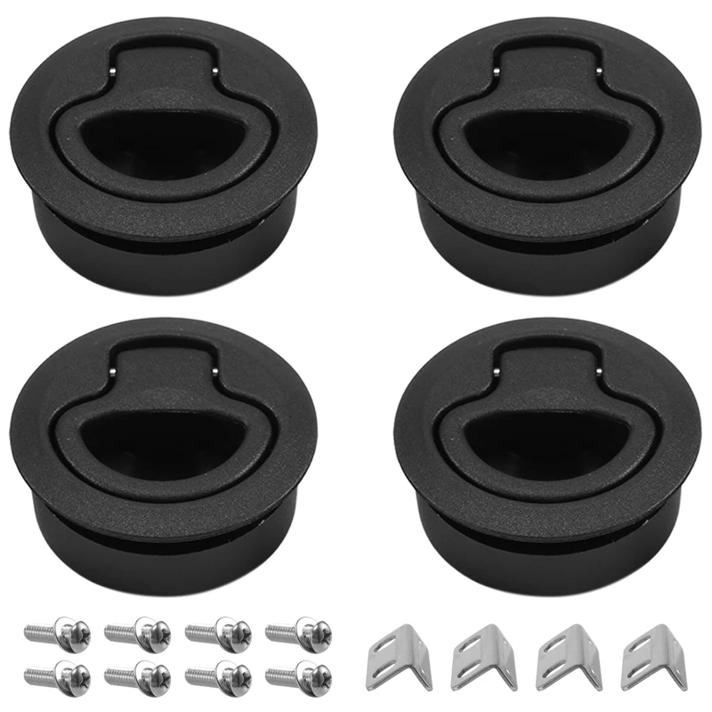 4 шт. круглая черная защелка заподлицо для фургона лодки морской палубы замена