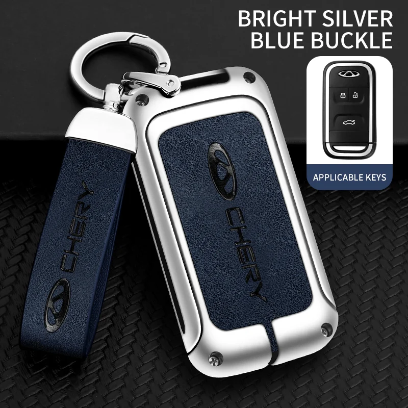 

Кожаный чехол для автомобильного ключа из цинкового сплава, защитный чехол для Chery Tiggo 4 7 Arrizo 5 3 Tiggo 8, автомобильные аксессуары для интерьера