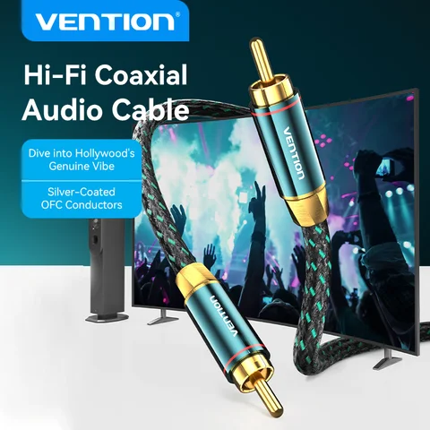 Коаксиальный аудиокабель Vention Hi-Fi 4N посеребренный