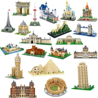 new famous city architecture landmark micro building blocks eiffel tower school museum assemble bricks collection toy for adult