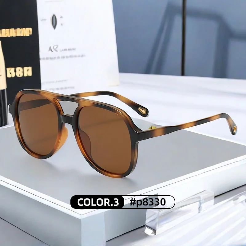 Солнцезащитные очки оверсайз с двойным лучом UV400 для мужчин и женщин роскошные