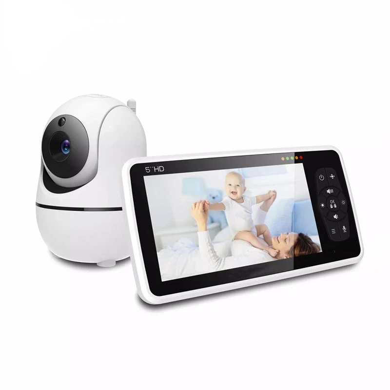 

New 5 inch Video Baby Monitor with Camera and Audio, 4X Zoom, 22Hrs Battery, 1000ft Range 2-Way Audio Temperature Sensor Lullaby