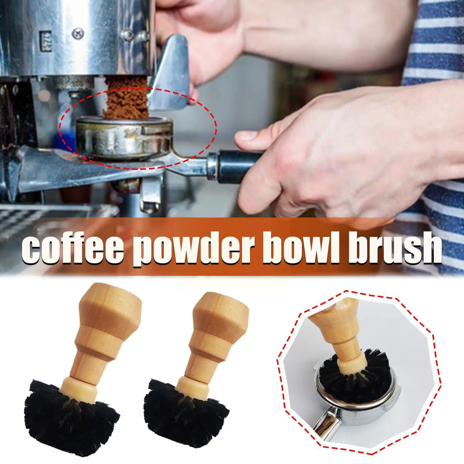 

Coffee Machine Brush Cleaner Coffee Tamper Cleaning Brush Espresso Coffee Grinder Cleaning For 51mm 53mm Basket Barista Kit Z4O1