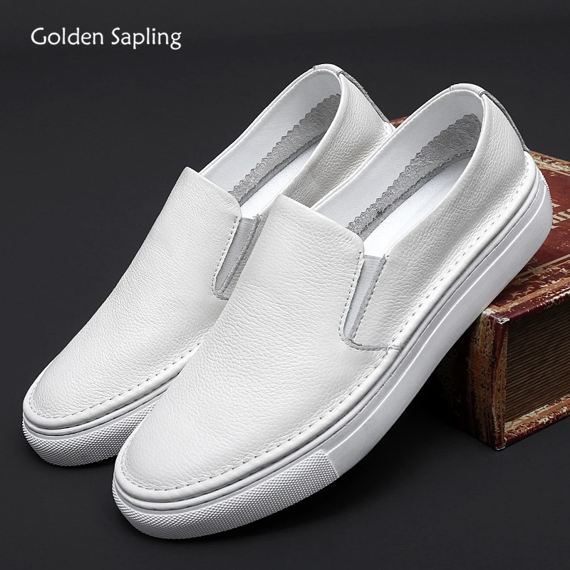 

Golden Sapling Fashion Loafers Elegant Men's Casual Shoes Genuine Leather Flats Leisure Party Moccasins Skateboard Footwear Men