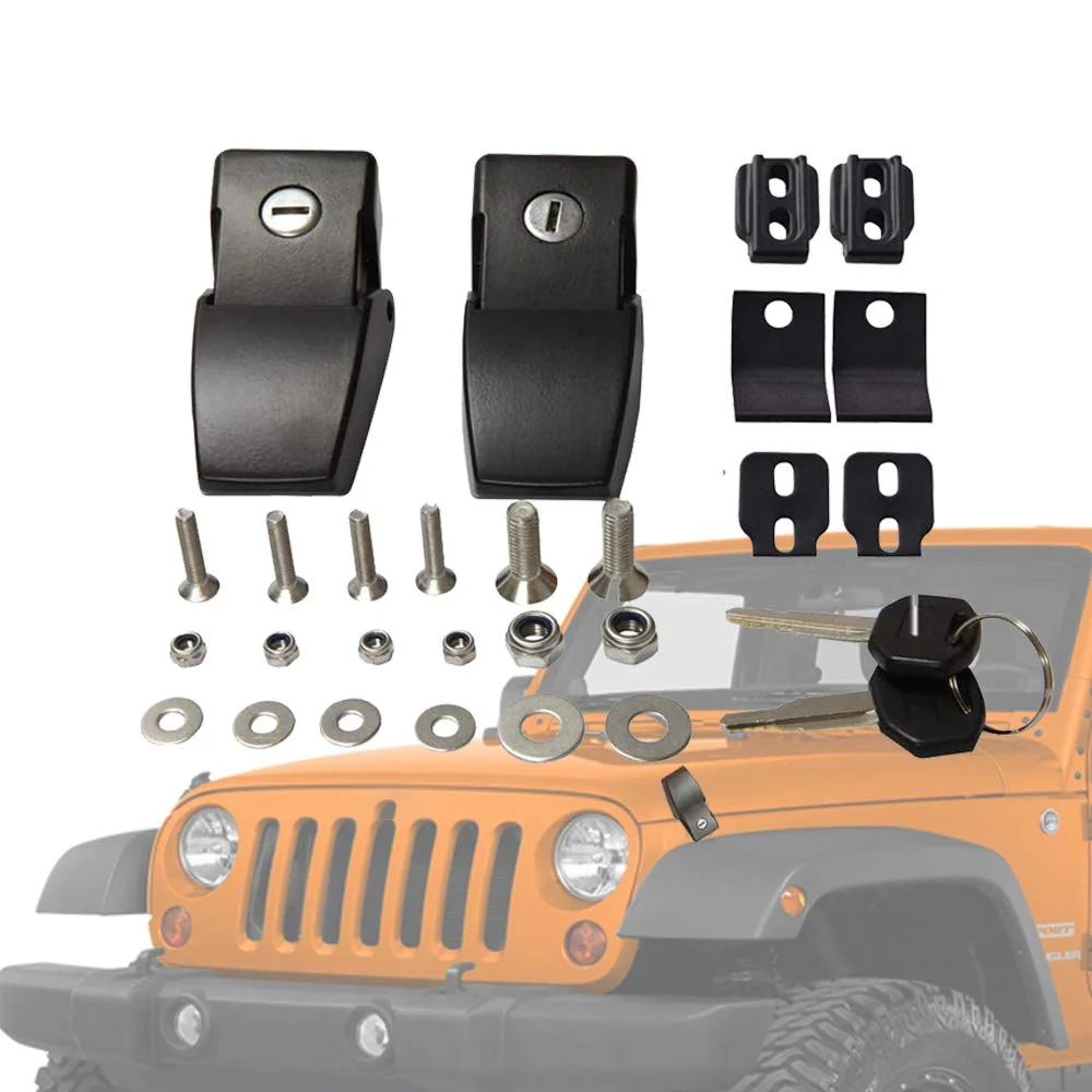 Комплект защелок капота с защитой от востока для Jeep Wrangler 2008 2009 2010 2011 2012 2014 2013 2015 2016