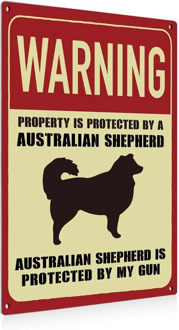 Lumnum Plte 743 Wrnng Sgns для Property Frmhouse rt Decor s Protected By ustrln Shepherd lumnum Plques for H