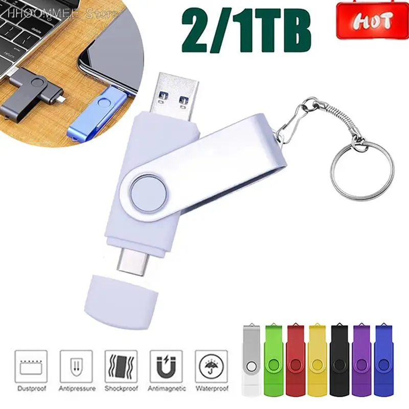 

TYPE C USB Flash Drive OTG Pen Drive USB Stick 2 in 1 High Speed Pendrive External Storage Memory Stick Gift Keychain 1TB / 2TB