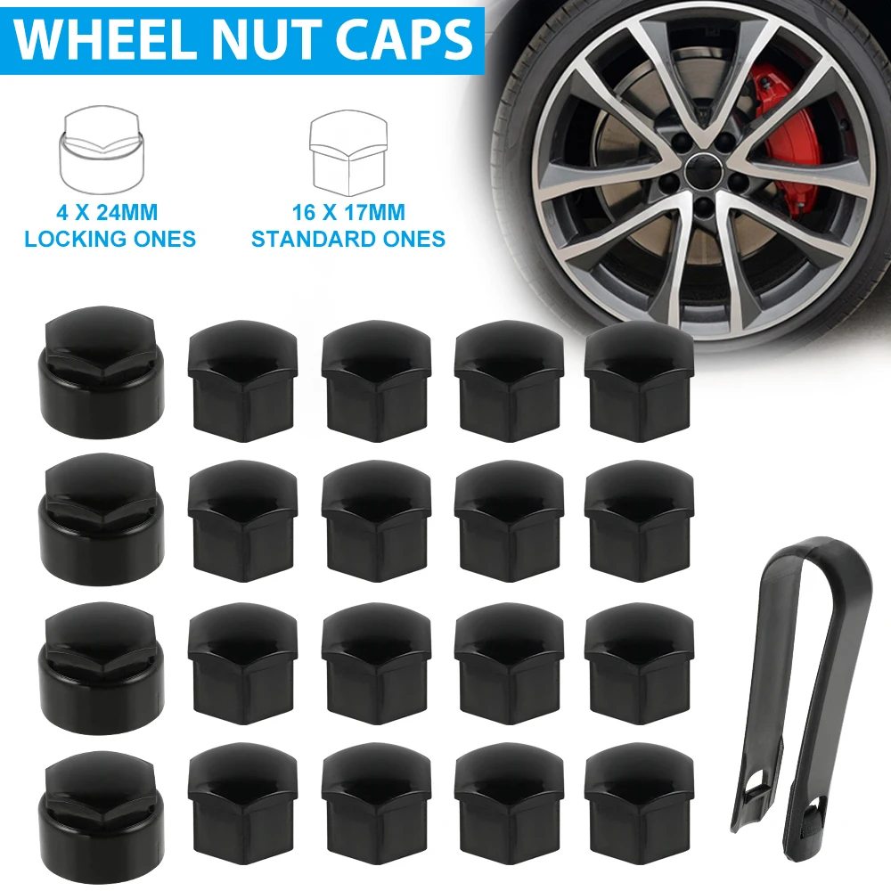 

20pcs Universal Wheel Nut Caps Bolt Covers 17mm Car Wheel Hub Screw Nut Covers For BMW Audi VW Car Exterior Decoration