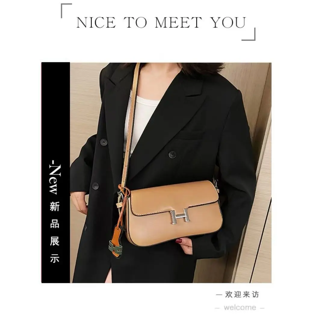 New Korean Fashion High-Quality Leather Large-Capacity Women's Handbag Four Seasons Shopping Travel Shoulder Bag