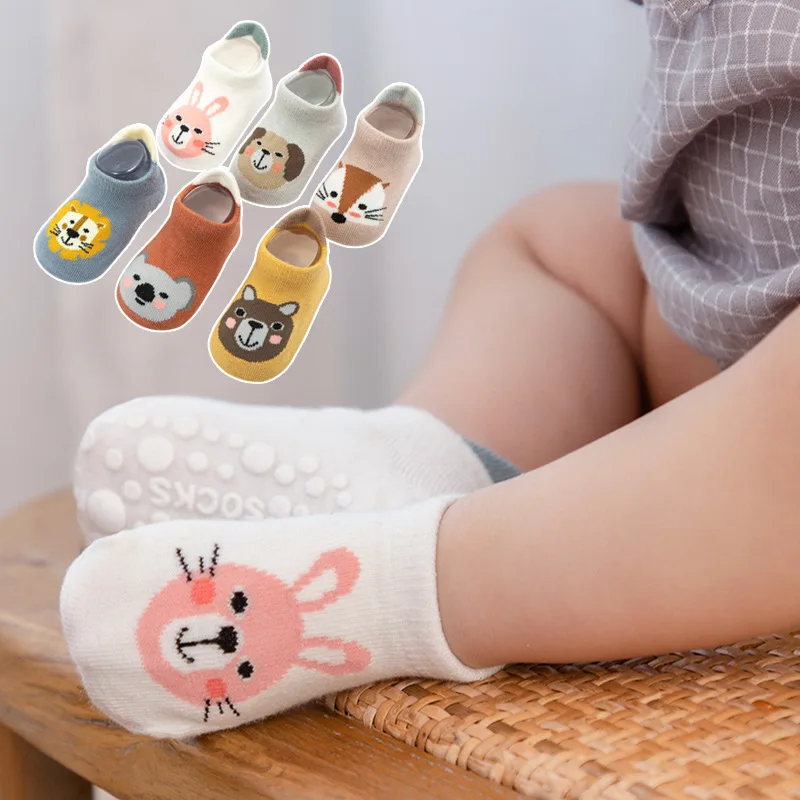 Baby Girls Ankle Socks Newborn Cartoon Children Trampoline Socks Infant Kids Boy Home Low Cut Socks Anti Slip Floor Sock Shoes