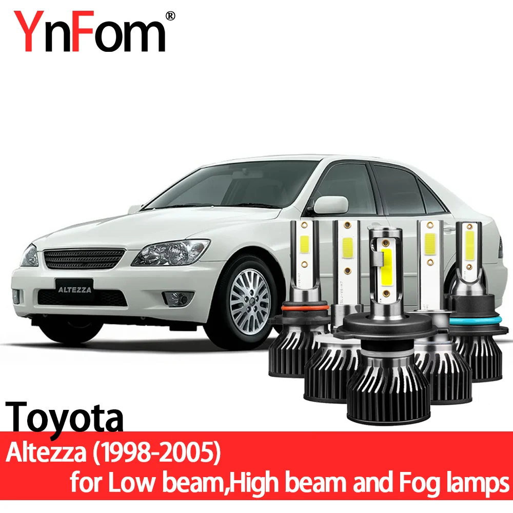 

YnFom Toyota Special LED Headlight Bulbs Kit For Altezza E10 E15 1998-2005 Low beam,High beam,Fog lamp,Car Accessories