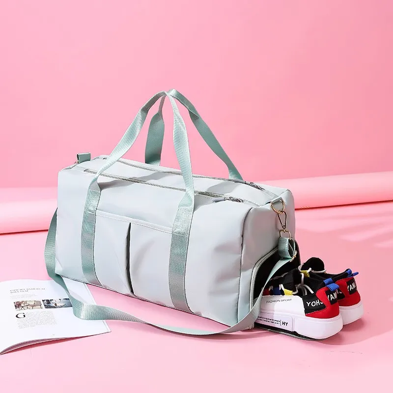

waterproof nylon carry on travel bags hand luggage bag dry and wet separation women's large capacity travel crossbody sport bags