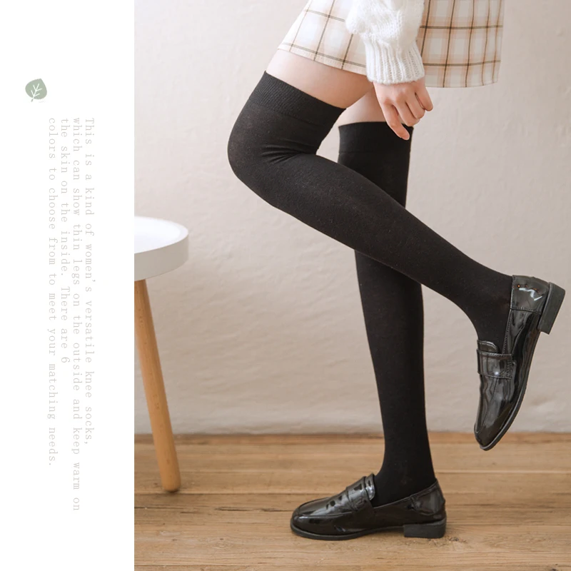 

Long Winter Socks Womens Stockings Warm Ladies Girls Black Over Above Knee Socks Stockings Japanese Style 2022 New Fashion