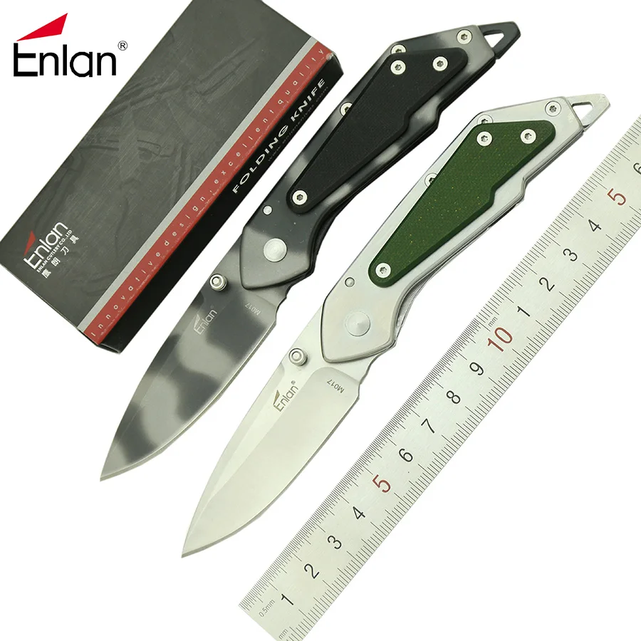 

Enlan M017 Folding Knife Black Camouflage Blade Aluminum + G10 Handle Outdoor Camp Survive Portable Pocket Fruit Knives EDC Tool