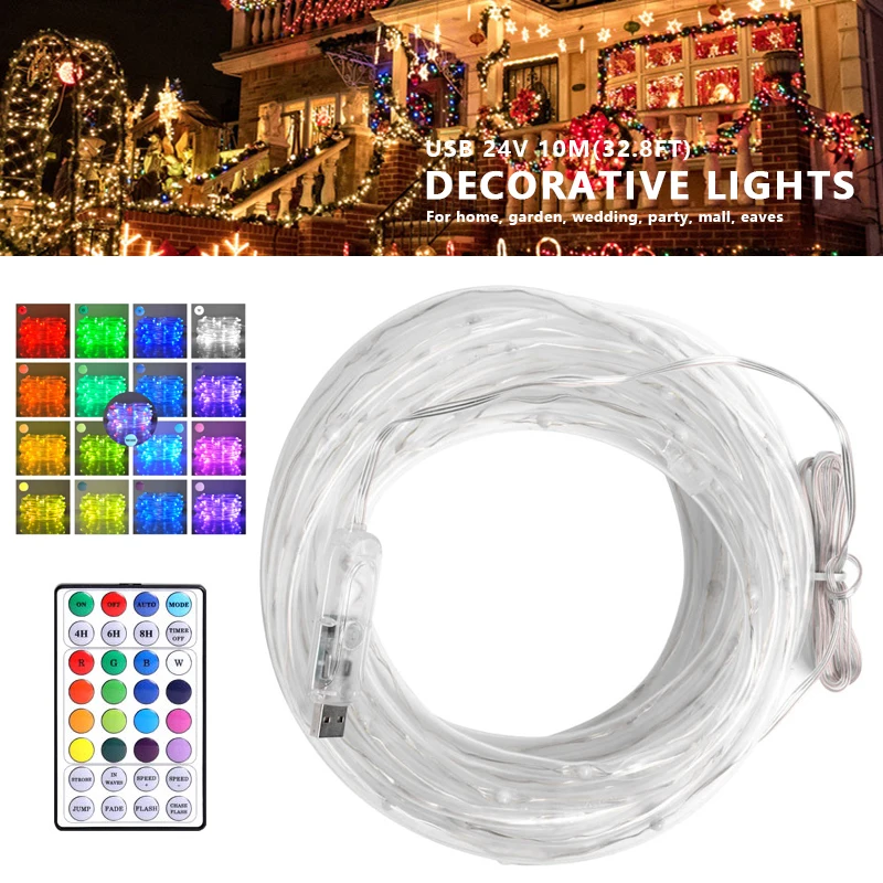 

10M USB Led String Lights Bulb Outdoor Waterproof Garlands Festoon Led Fairy Decorations New Year Christmas Lights Controllable