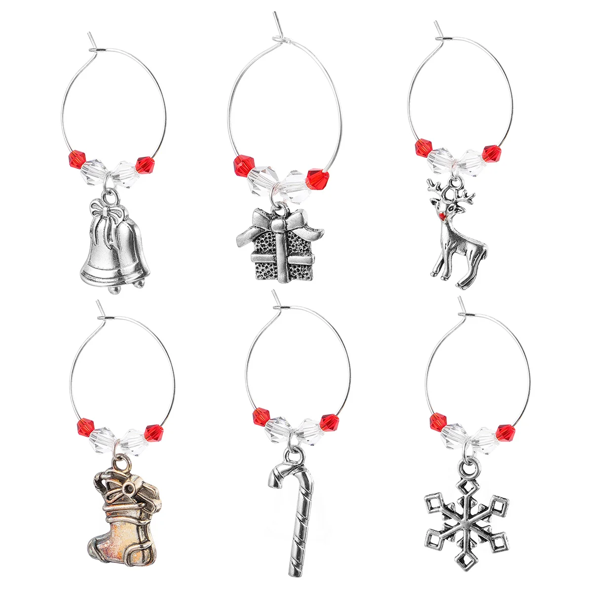 

6Pcs Cup Ring Christmas Prop Glass Decoration Party Glass Ornament Cup
