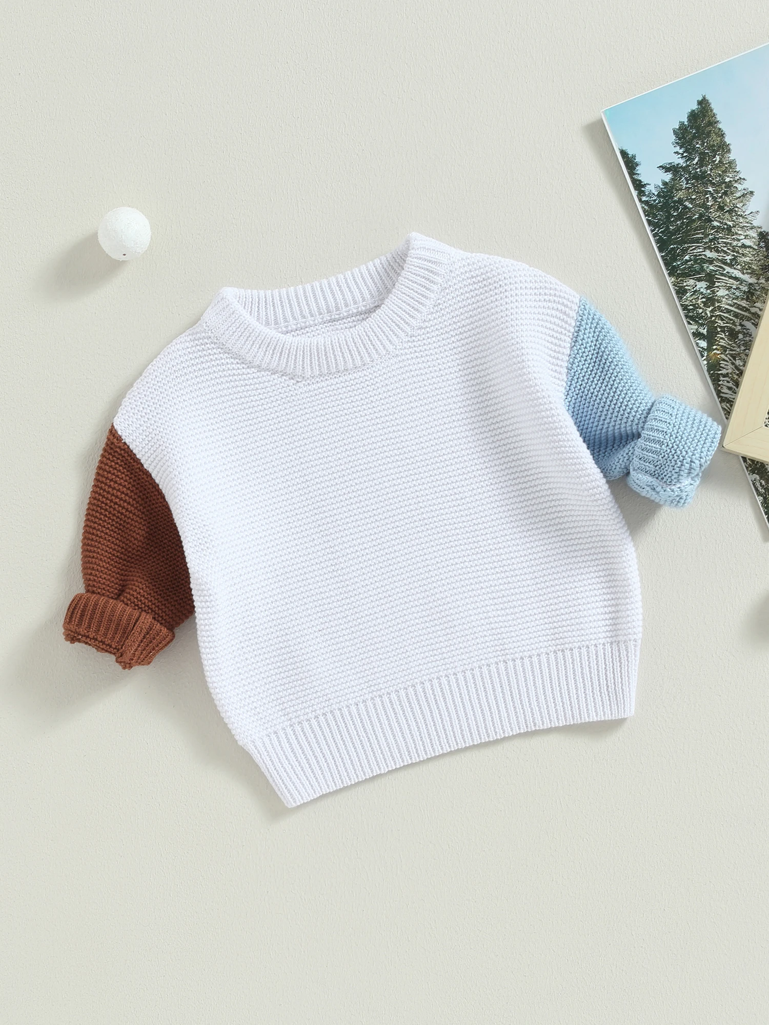 

Cute Toddler Winter Sweater Boys Girls Rib Knit Pullover Soft Knitwear Autumn Outfit Warm Unisex Baby Jumper Top