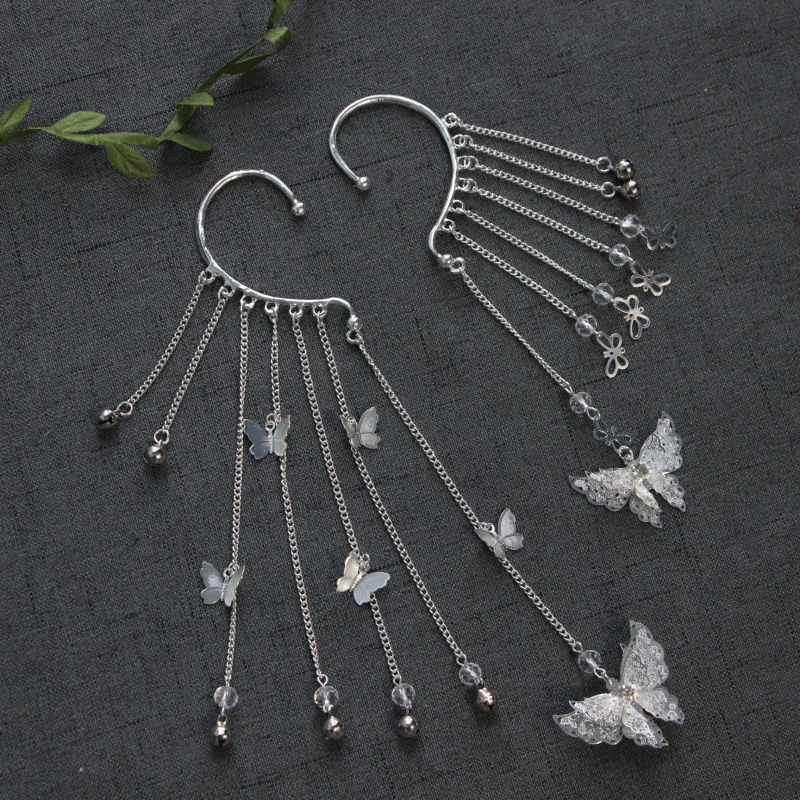 Серьги для косплея Anime Tian Guan Ci Fu Hua Cheng Xie Lian Cos - украшения бабочки TGCF Ear Clip Hook для женщин в подарок девушке.