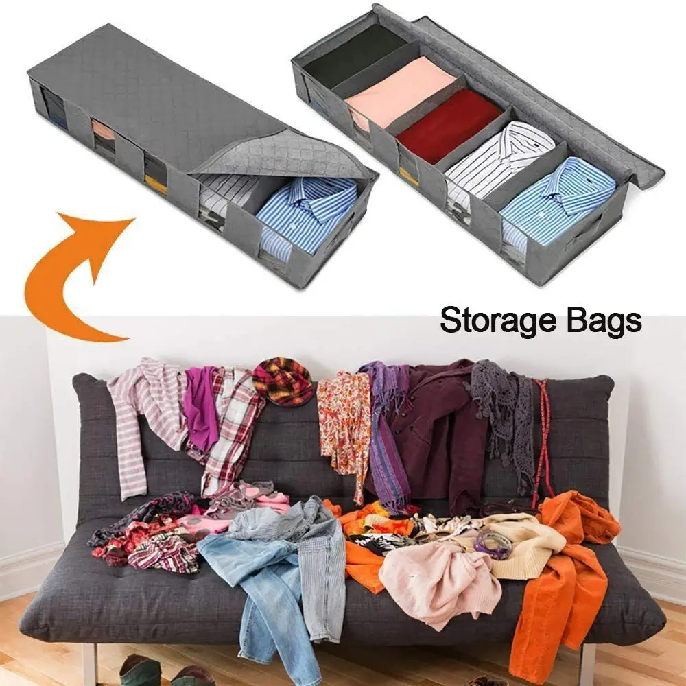 

Blanket Pillow Dustproof Foldable Storage Boxes Underbed Storage Bag Storage Bags Shoes Clothes Zipped Organizer