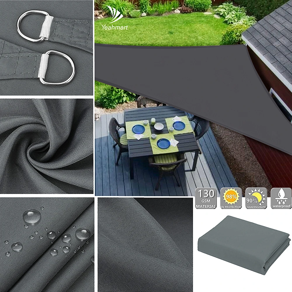 

Summer Outdoor Waterproof UV Block Shade Sail 130GSM Oxford Cloth Shade Canvas Garden Terrace Patio Canopy Camping Sun-Shelter
