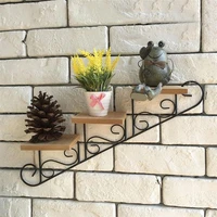 retro staircase decorative frame wall decoration storage rack wall hanging flower shelf wall mount flower pot stand home decor