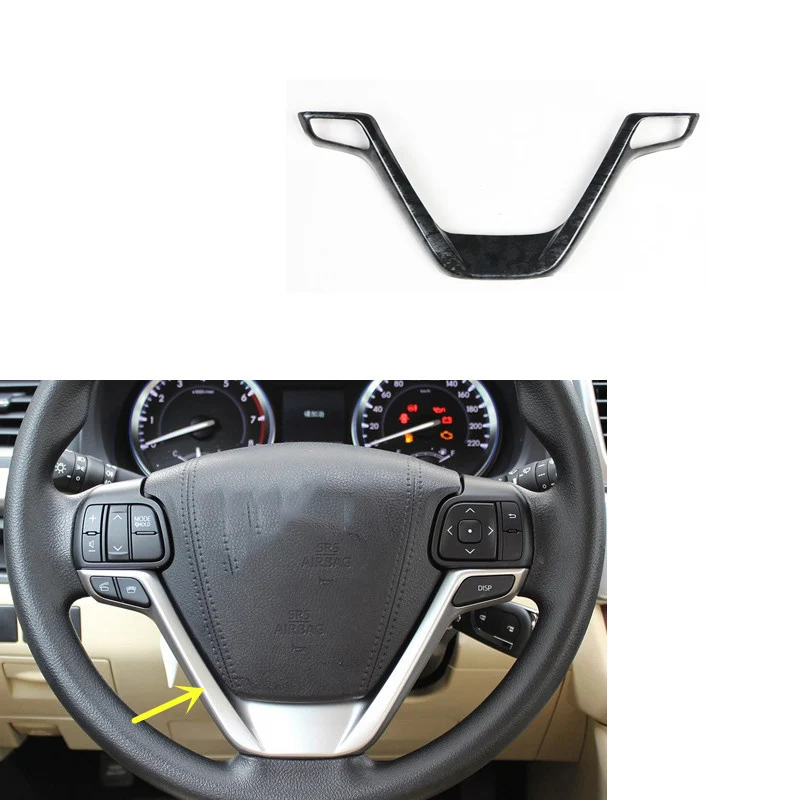 

Для Toyota Highlander Kluger 2015-2021 пластиковый черный деревянный стиль декоративный аксессуар салон автомобиля механизм дверные накладки наклейки