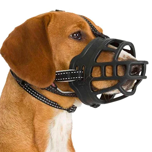 Намордник гибкий черный L (Восстановленный A +)|Ошейники упряжки и поводки| |