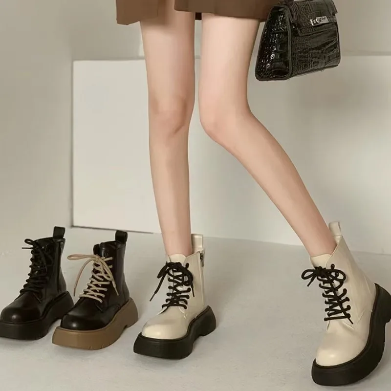 

Autumn Winter Female Chelsea Boots Women 2022 Platform Brown Black White Ankle Boots For Women Short Chunky Punk Gothic Shoes