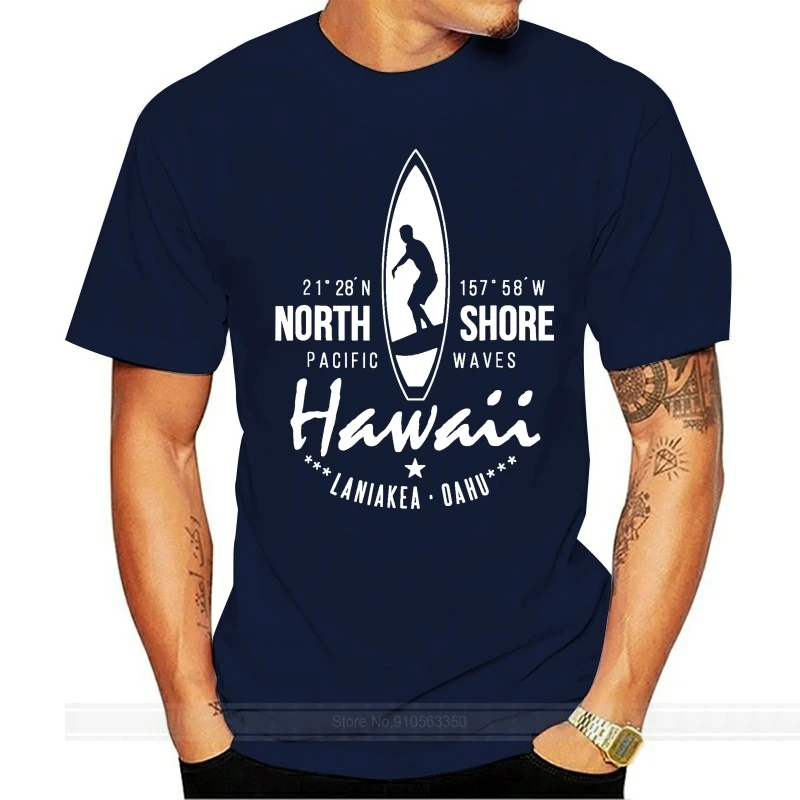 

Surfer T-Shirt Hawaii North Shore Laniakea Beach Oahu male brand teeshirt men summer cotton t shirt