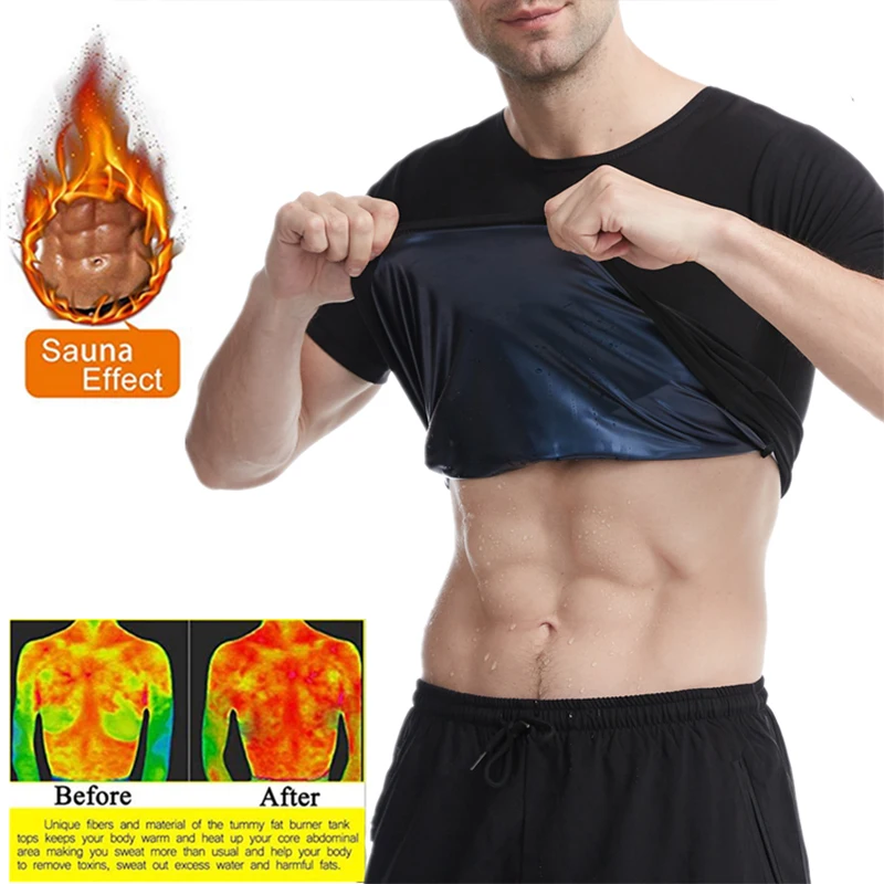 

Men Neoprene Sweat Sauna Vest Waist Trainer Slimming Vest Shapewear Waist Shaper Corset Short Sleeve Body Shapers Vest