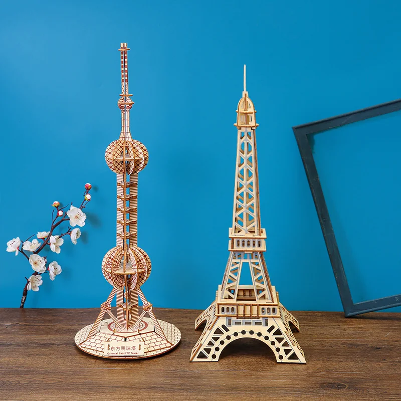 

Трехмерная головоломка, 3D деревянная сборная архитектура «сделай сам», модель Эйфелевой башни, игрушки для мальчиков, детский подарок, аксессуары для украшения дома
